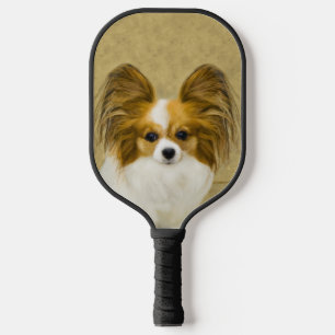 Raquette De Pickleball Papillon (Hound Tri) Peinture - Art Chien original