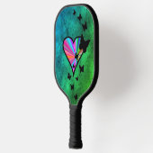 Raquette De Pickleball Papillon noir sur Rainbow Heart (Gauche)