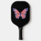 Raquette De Pickleball Papillon Patriotique Rouge Blanc Et Bleu (Recto)