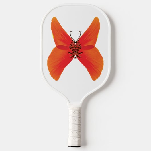 Raquette De Pickleball Papillon rouge orange avec votre nom (Verso)