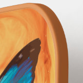 Raquette De Pickleball Papillon Tropical bleu et turquoise couleur Gem (Détail gauche)