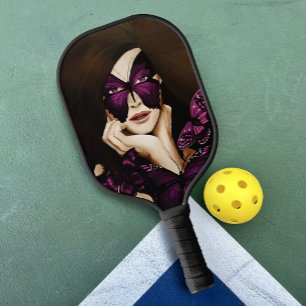 Raquette De Pickleball Papillon Violet Mascarade Femme Élégante Fantaisie