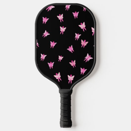 Raquette De Pickleball Papillons de sensibilisation au cancer du sein ros (Recto)