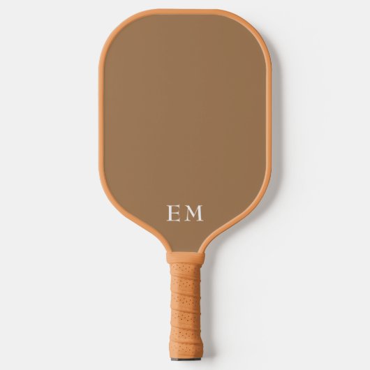Raquette De Pickleball Paraphe Brown Monogramme Neutre Cute (Recto)