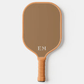Raquette De Pickleball Paraphe Brown Monogramme Neutre Cute (Verso)