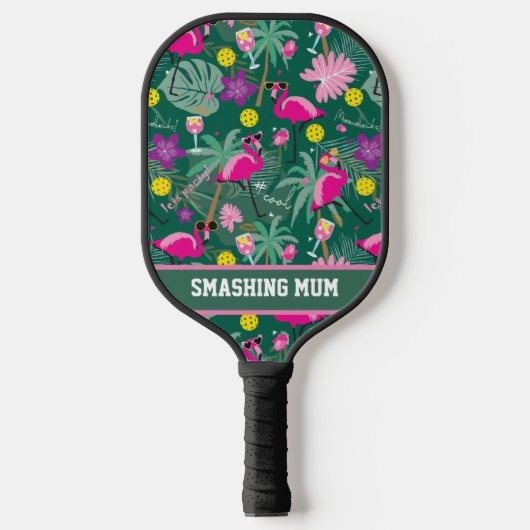 Raquette De Pickleball 🦩 🦩 partie de Flamant rose de texte personnalisé (Recto)