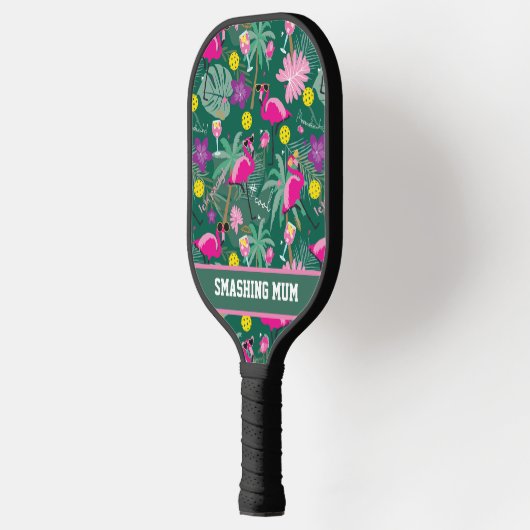 Raquette De Pickleball 🦩 🦩 partie de Flamant rose de texte personnalisé (Gauche)