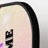 Raquette De Pickleball Parties scintillant arc-en-ciel (Détail gauche)