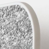 Raquette De Pickleball Parties scintillant Argent Mint Green Ombre Script (Détail gauche)