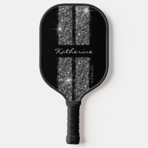 Raquette De Pickleball Parties scintillant Argent Sport Racing Stripes Él