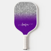 Raquette De Pickleball Parties scintillant Argent Violet Violet Ombre mod (Verso)