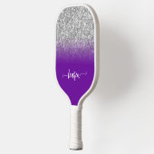 Raquette De Pickleball Parties scintillant Argent Violet Violet Ombre mod (Gauche)