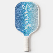 Raquette De Pickleball Parties scintillant bleue Silver Azure de luxe (Recto)