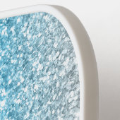 Raquette De Pickleball Parties scintillant bleue Silver Azure de luxe (Détail gauche)