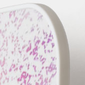 Raquette De Pickleball Parties scintillant claire violette, rose et blanc (Détail gauche)