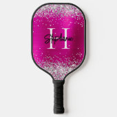 Raquette De Pickleball Parties scintillant d'argent à huile rose chaud Mo (Recto)
