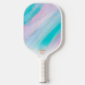 Raquette De Pickleball Parties scintillant en or glam Marbre rose bleu pe (Recto)