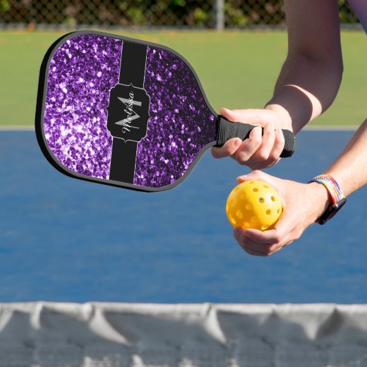 Raquette De Pickleball Parties scintillant foncé violet faux brillant sci (Insitu)