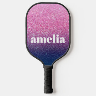 Raquette De Pickleball Parties scintillant Girly Pparkly Marine Blue Nom 