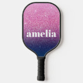 Raquette De Pickleball Parties scintillant Girly Pparkly Marine Blue Nom  (Verso)