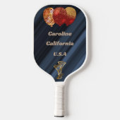 Raquette De Pickleball Parties scintillant Gold Red Balloons & Citation d (Verso)