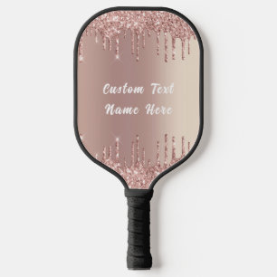 Raquette De Pickleball Parties scintillant rose Gold Blush Ajouter le tex