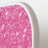 Raquette De Pickleball Parties scintillant rose moderne Monogramme Nom pe (Détail gauche)