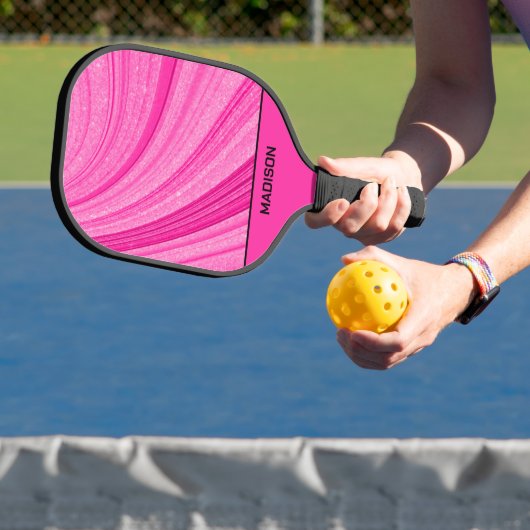 Raquette De Pickleball Parties scintillant rose ondulée (Insitu)