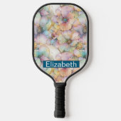 Raquette De Pickleball Pastel Alcohol Ink Floral Personalized (Verso)