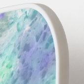 Raquette De Pickleball Pastel Aqua et Agate violet avec Monogramme (Détail gauche)