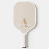 Raquette De Pickleball Pastel féminin moderne Monogramme Script Nom perso (Verso)