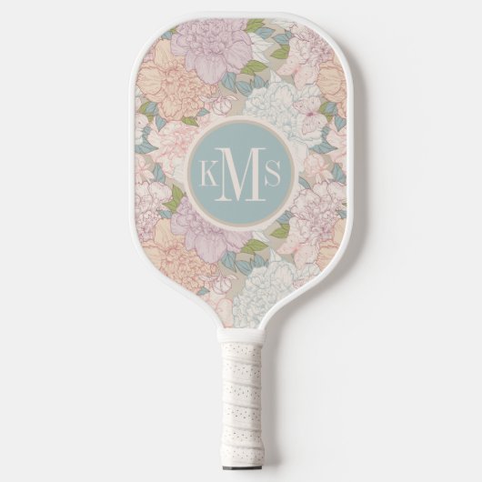 Raquette De Pickleball Pastel Peony & Butterfly Flower Motif (Recto)