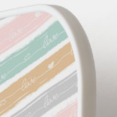 Raquette De Pickleball Patchwork Heart Rainbow Pastel - Pickleball Paddle (Détail gauche)
