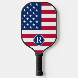 Raquette De Pickleball Patriotique Américain Rouge Bleu bleu Personnalisé