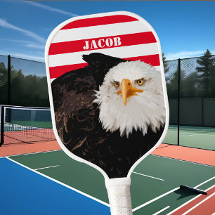 Raquette De Pickleball Patriotique American Eagle Bold Red USA Flag Strip