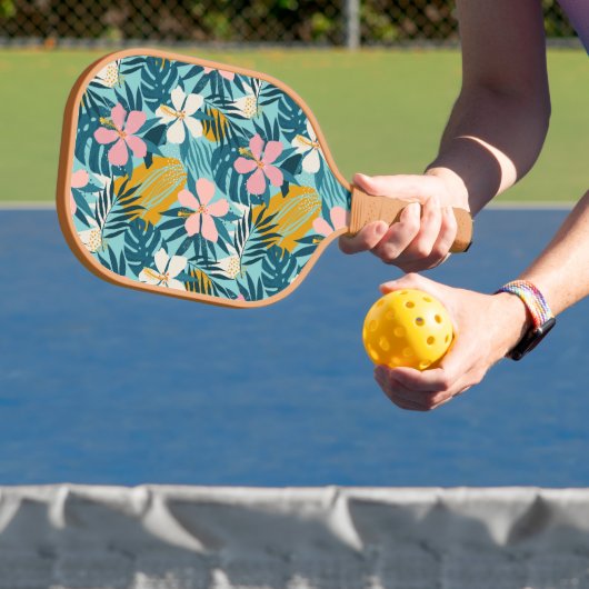 Raquette De Pickleball Pattern tropical hibiscus (Insitu)