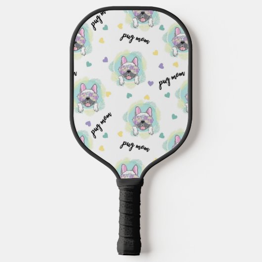 Raquette De Pickleball Pattern tropical pug (Verso)