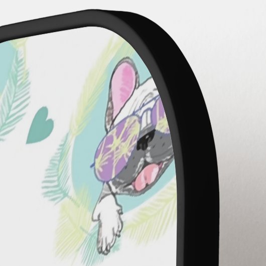 Raquette De Pickleball Pattern tropical pug (Détail gauche)