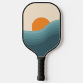 Raquette De Pickleball Paysage abstrait de style rétro (Verso)