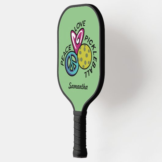 Raquette De Pickleball Peace Love Pickleball Personnalisé (Gauche)