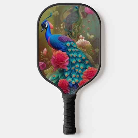 Raquette De Pickleball Peacock Bleu, Jardin Rose (Recto)