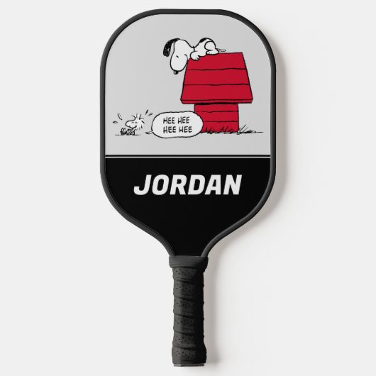 Raquette De Pickleball PEANUTS | Motif rouge et noir | Ajouter Votre Nom (Recto)