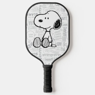Raquette De Pickleball PEANUTS   Snoopy on Black White Comics