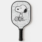 Raquette De Pickleball PEANUTS | Snoopy on Black White Comics (Verso)