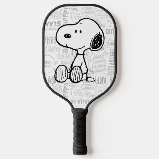 Raquette De Pickleball PEANUTS | Snoopy sur Black White Comics 2 (Recto)