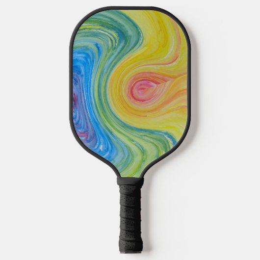 Raquette De Pickleball Peinture Abstraite arc-en-ciel tourbée (Recto)