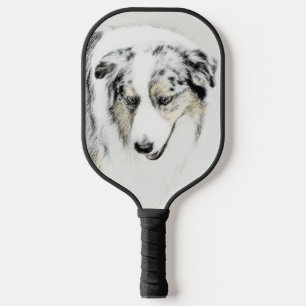 Raquette De Pickleball Peinture de berger australien - Art original de ch