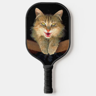 Raquette De Pickleball Peinture de chat Mad - Cute Original Cat Art