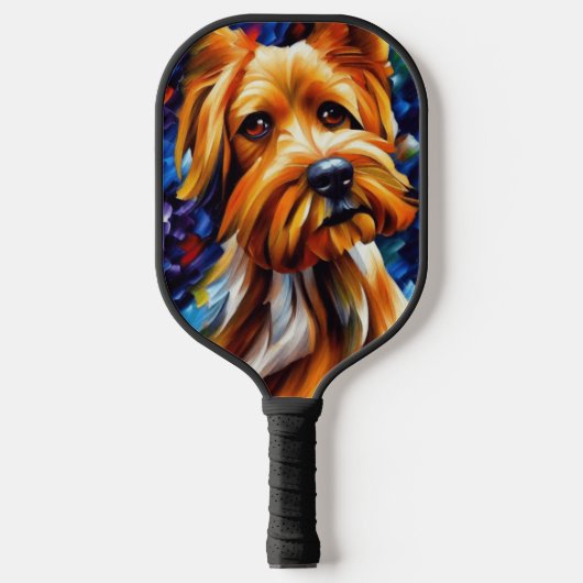 Raquette De Pickleball Peinture de chien de Terrier du Yorkshire mignon (Recto)