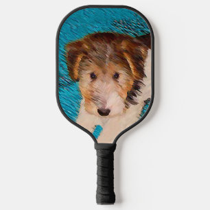 Raquette De Pickleball Peinture de chiot Terrier Fox - Art de chien origi